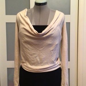 DKNY Donna Karan Cotton Cowl Neck Long Sleeve Top Size P